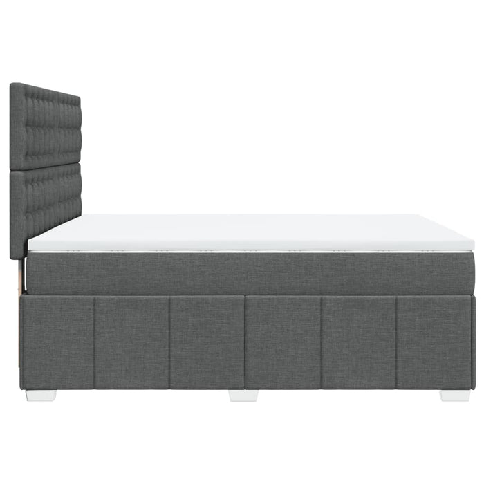 Pat box spring cu saltea, gri închis, 140x190 cm, textil - WALTI WALTI