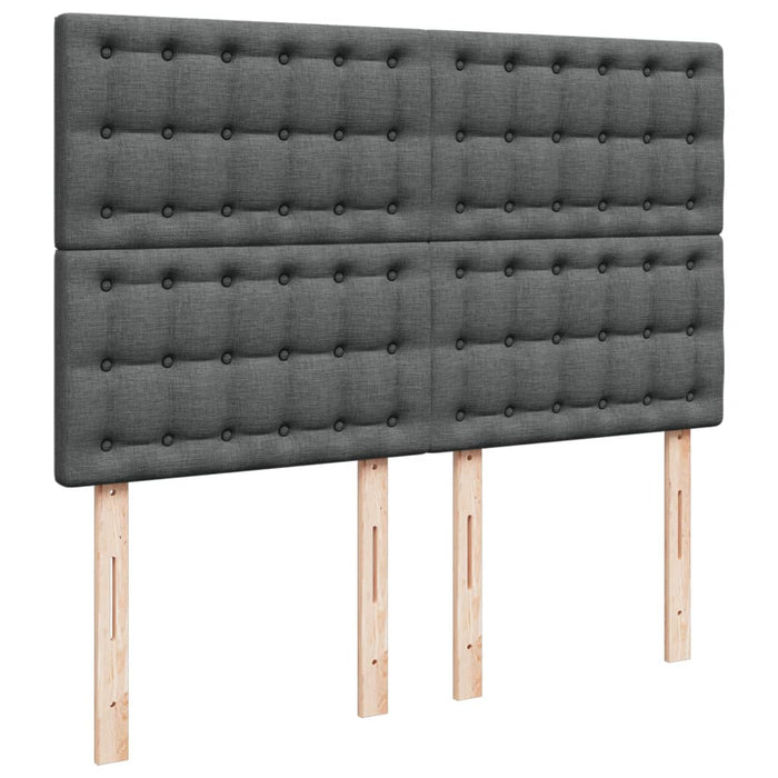 Pat box spring cu saltea, gri închis, 140x190 cm, textil - WALTI WALTI