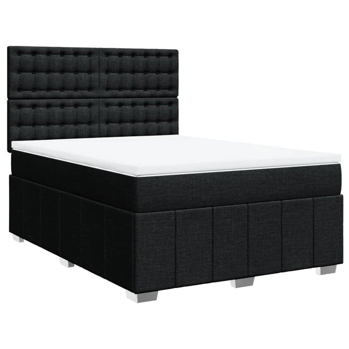 Pat box spring cu saltea, negru, 140x190 cm, textil - WALTI WALTI