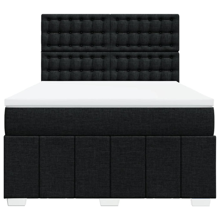 Pat box spring cu saltea, negru, 140x190 cm, textil - WALTI WALTI