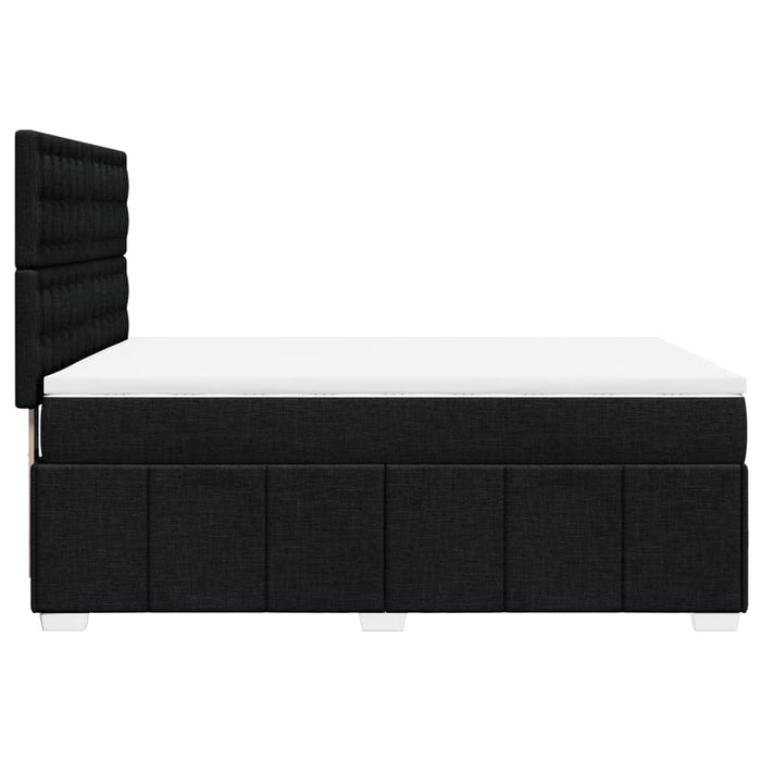 Pat box spring cu saltea, negru, 140x190 cm, textil - WALTI WALTI