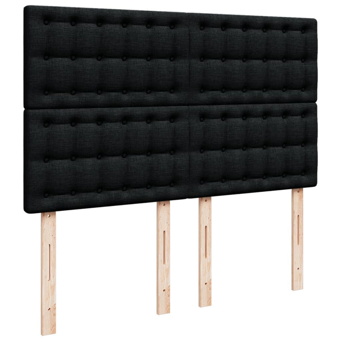 Pat box spring cu saltea, negru, 140x190 cm, textil - WALTI WALTI