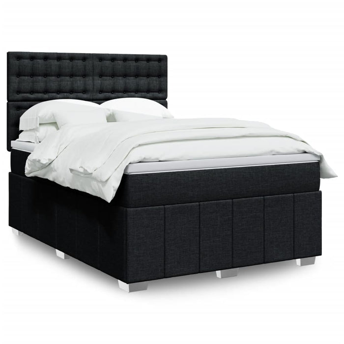 Pat box spring cu saltea, negru, 140x190 cm, textil - WALTI WALTI