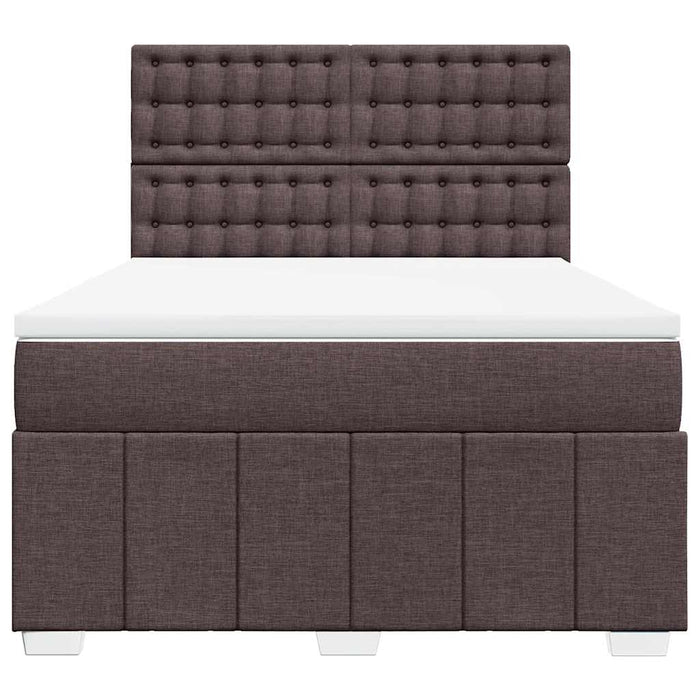 Pat box spring cu saltea, maro închis, 140x200 cm, textil - WALTI WALTI