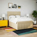 Pat box spring cu saltea, crem, 140x200 cm, textil - WALTI WALTI