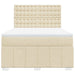 Pat box spring cu saltea, crem, 140x200 cm, textil - WALTI WALTI