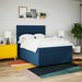 Pat box spring cu saltea, albastru, 140x200 cm, textil - WALTI WALTI