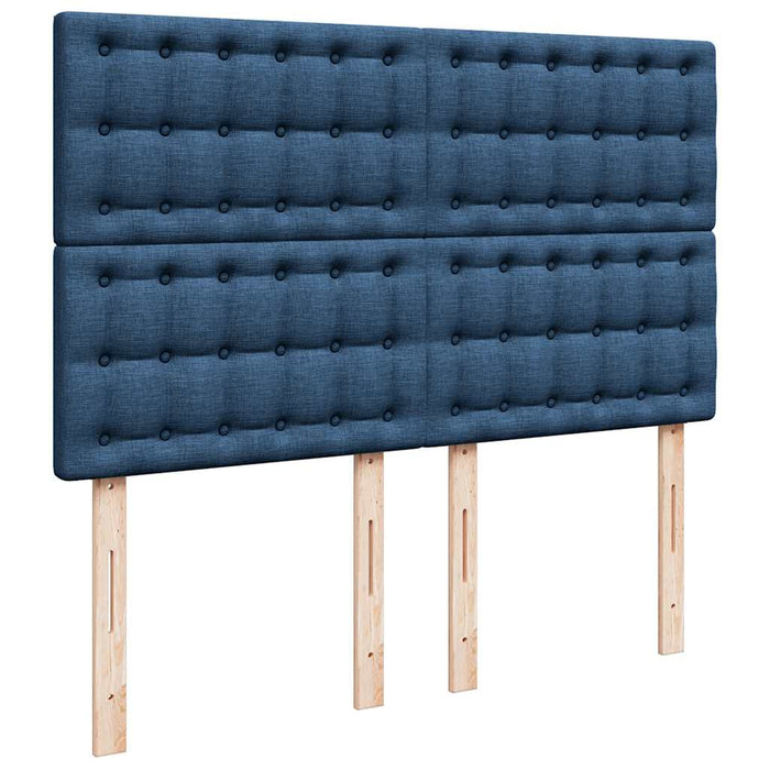 Pat box spring cu saltea, albastru, 140x200 cm, textil - WALTI WALTI