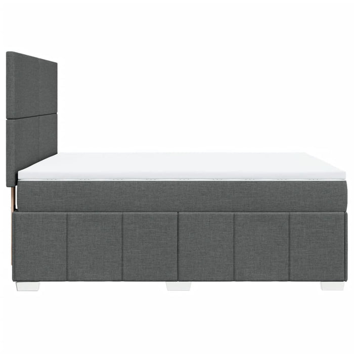 Pat box spring cu saltea, gri închis, 140x200 cm, textil - WALTI WALTI