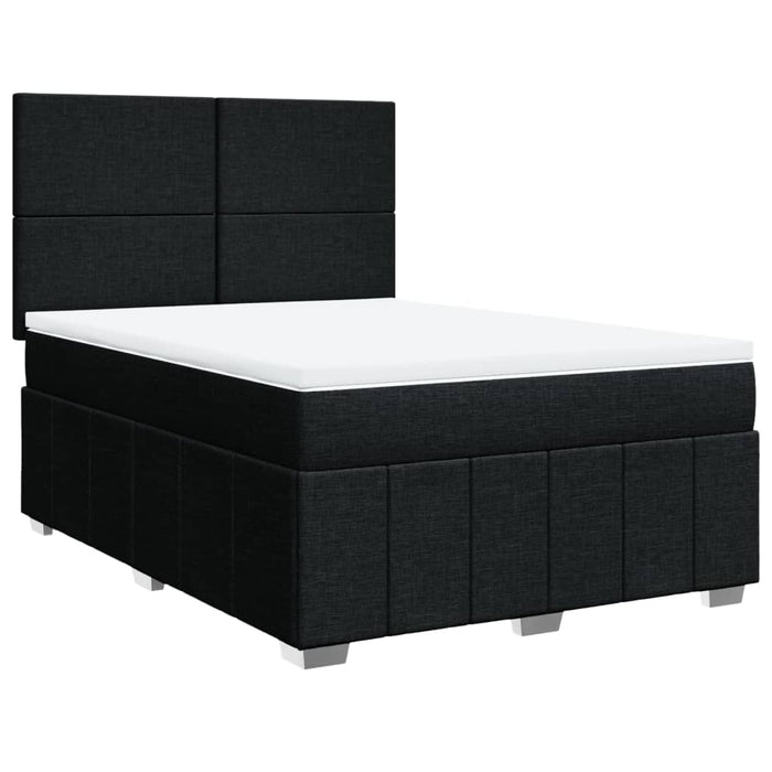 Pat box spring cu saltea, negru, 140x200 cm, textil - WALTI WALTI