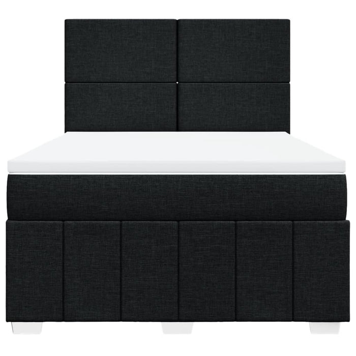 Pat box spring cu saltea, negru, 140x200 cm, textil - WALTI WALTI