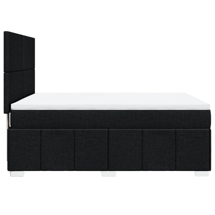 Pat box spring cu saltea, negru, 140x200 cm, textil - WALTI WALTI