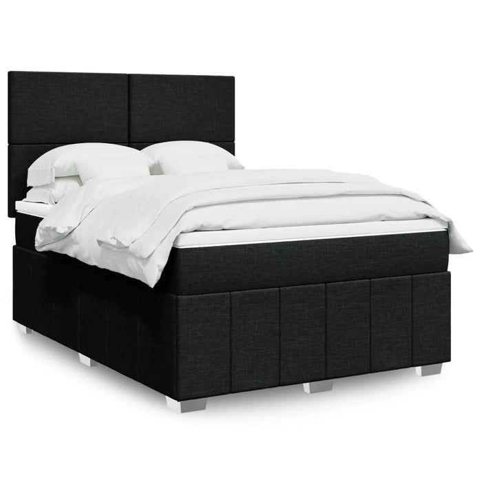 Pat box spring cu saltea, negru, 140x200 cm, textil - WALTI WALTI