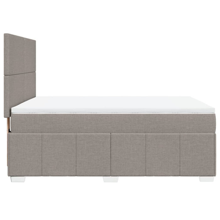 Pat continental cu saltea gri taupe 140x200 cm material textil - WALTI WALTI