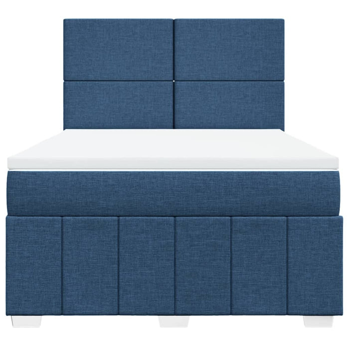 Pat continental cu saltea, albastru, 140x200cm, material textil - WALTI WALTI
