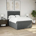 Pat box spring cu saltea, gri închis, 140x200 cm, textil - WALTI WALTI