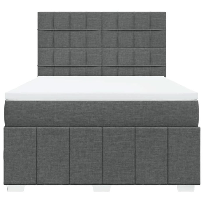 Pat box spring cu saltea, gri închis, 140x200 cm, textil - WALTI WALTI
