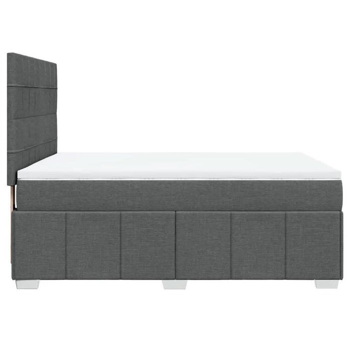 Pat box spring cu saltea, gri închis, 140x200 cm, textil - WALTI WALTI