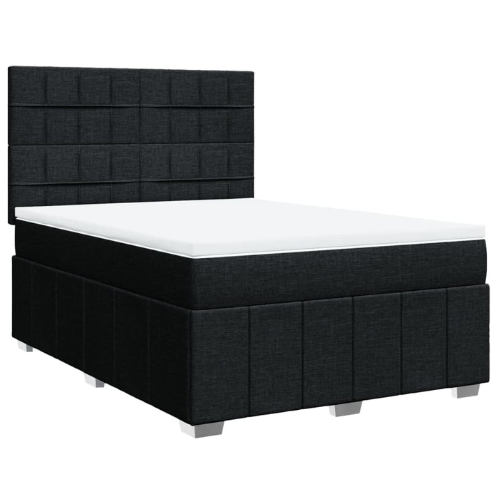 Pat box spring cu saltea, negru, 140x200 cm, textil - WALTI WALTI