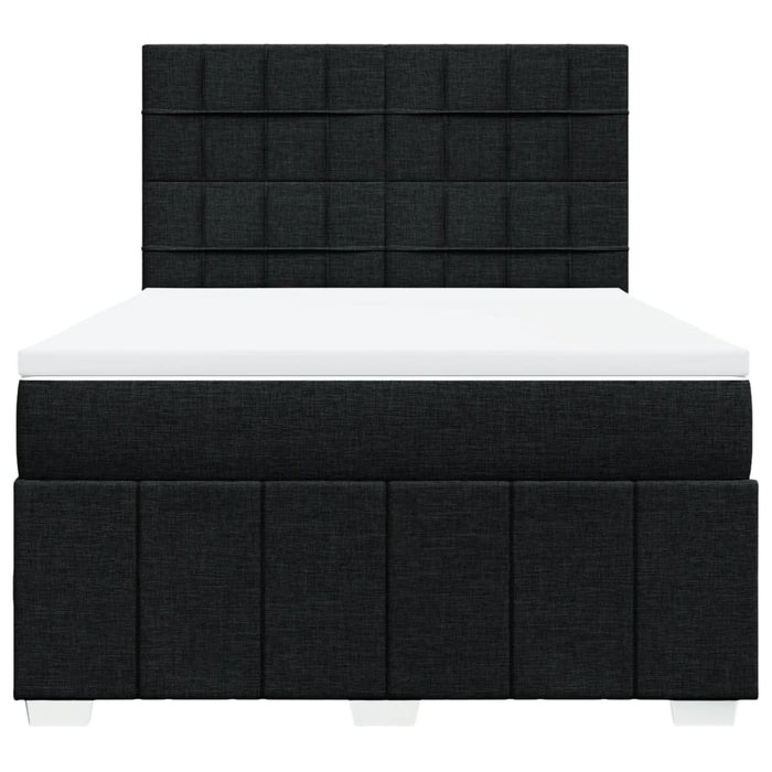 Pat box spring cu saltea, negru, 140x200 cm, textil - WALTI WALTI