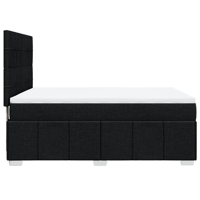 Pat box spring cu saltea, negru, 140x200 cm, textil - WALTI WALTI