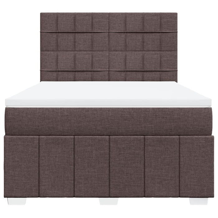 Pat continental cu saltea, maro închis, 140x200 cm, textil - WALTI WALTI
