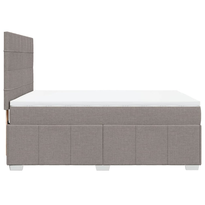 Pat continental cu saltea gri taupe 140x200 cm material textil WALTI