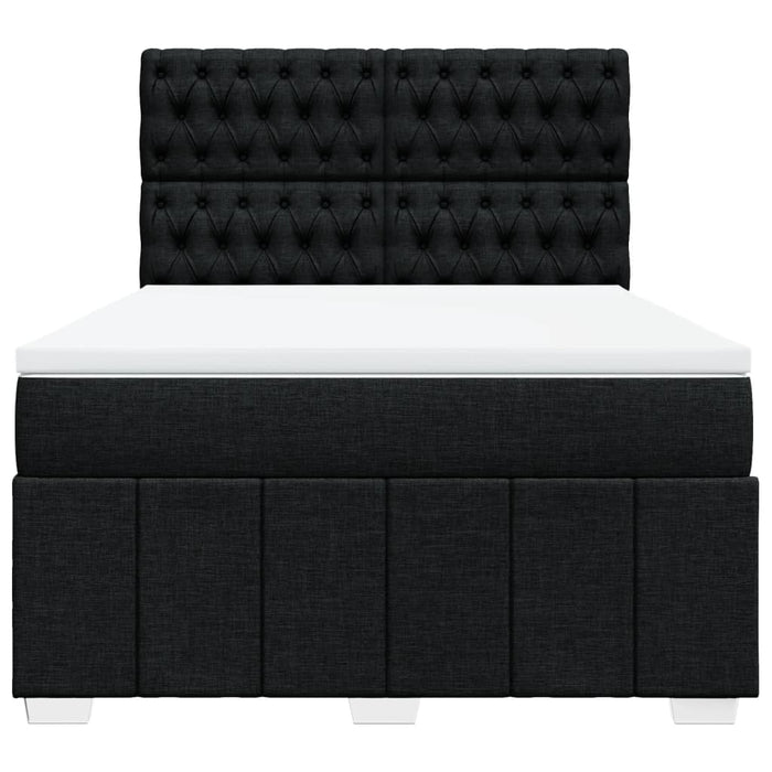 Pat box spring cu saltea, negru, 140x200 cm, textil - WALTI WALTI