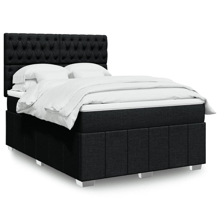 Pat box spring cu saltea, negru, 140x200 cm, textil - WALTI WALTI