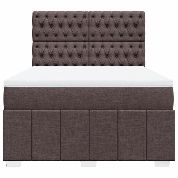 Pat continental cu saltea, maro închis, 140x200 cm, textil - WALTI WALTI