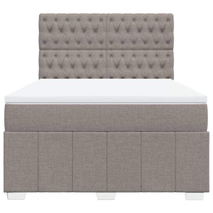 Pat continental cu saltea gri taupe 140x200 cm material textil - WALTI WALTI