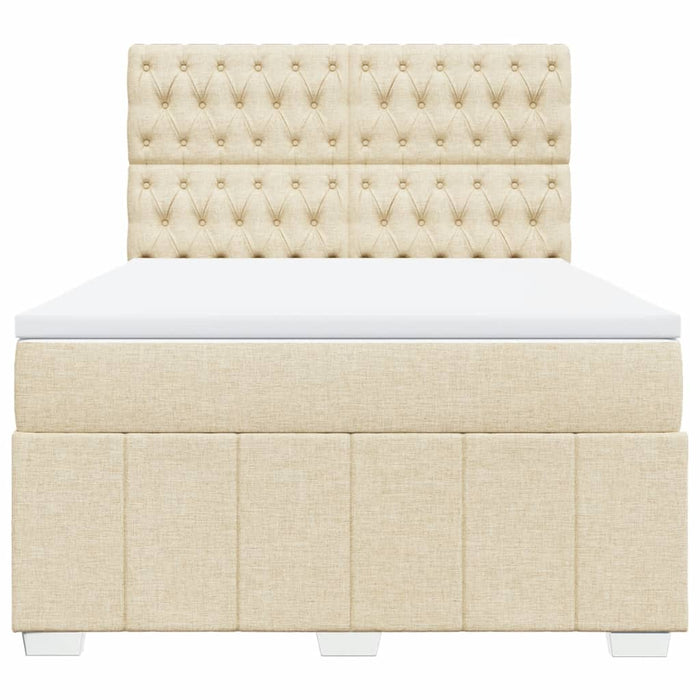 Pat continental cu saltea, crem, 140x200 cm, material textil - WALTI WALTI