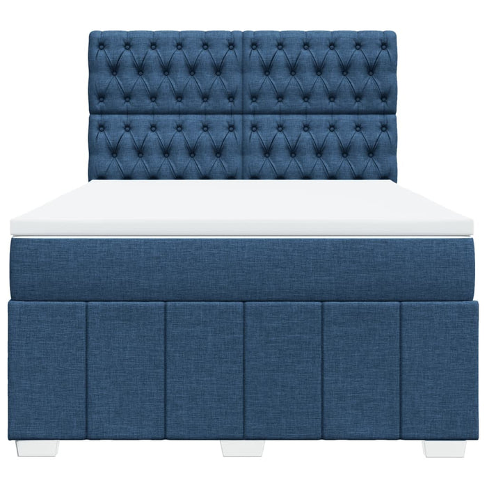 Pat continental cu saltea, albastru, 140x200cm, material textil - WALTI WALTI