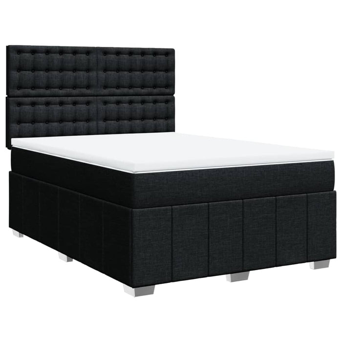 Pat box spring cu saltea, negru, 140x200 cm, textil - WALTI WALTI