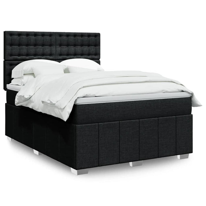 Pat box spring cu saltea, negru, 140x200 cm, textil - WALTI WALTI