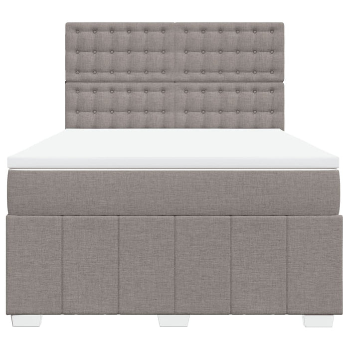 Pat continental cu saltea gri taupe 140x200 cm material textil - WALTI WALTI