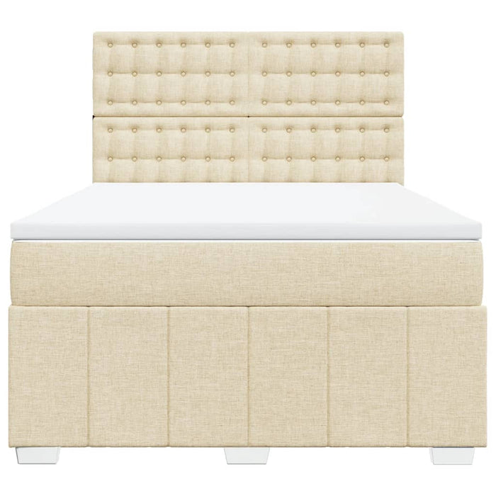Pat continental cu saltea, crem, 140x200 cm, material textil WALTI
