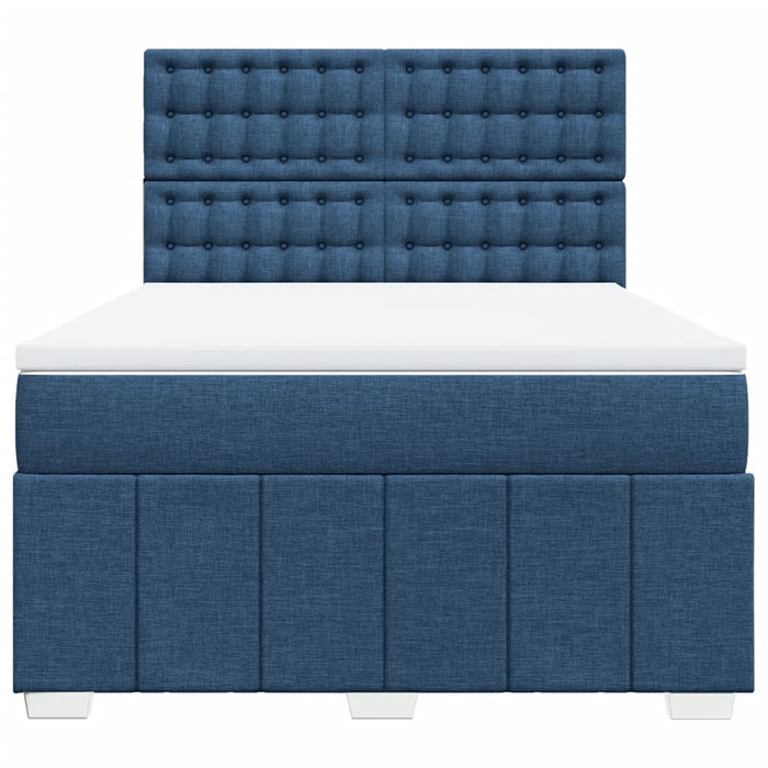 Pat continental cu saltea, albastru, 140x200cm, material textil - WALTI WALTI