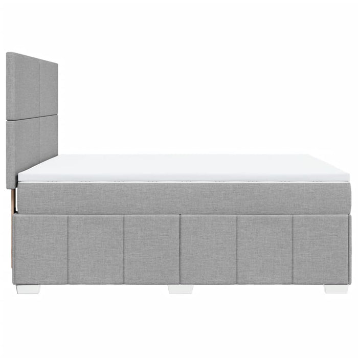 Pat continental cu saltea, gri deschis, 160x200 cm, textil WALTI