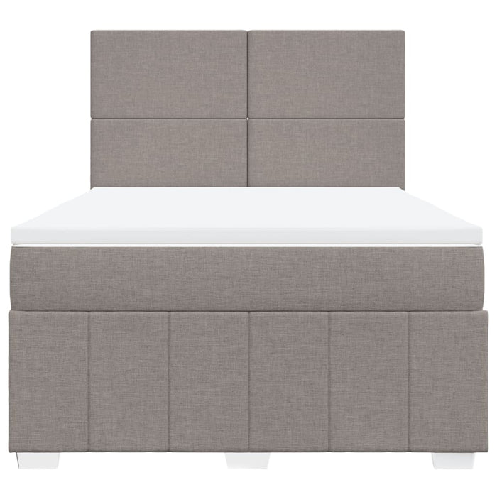 Pat box spring cu saltea, gri taupe, 160x200 cm material textil - WALTI WALTI