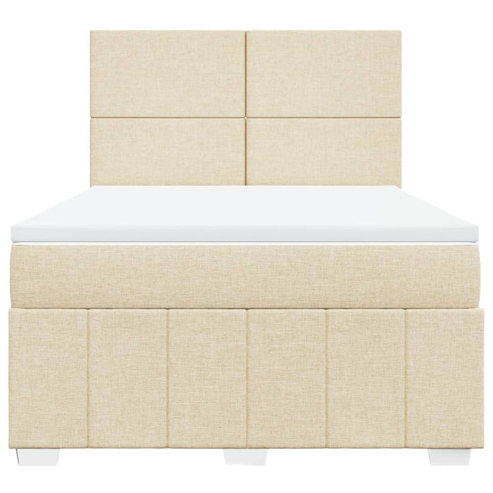 Pat box spring cu saltea, crem, 160x200 cm, material textil - WALTI WALTI