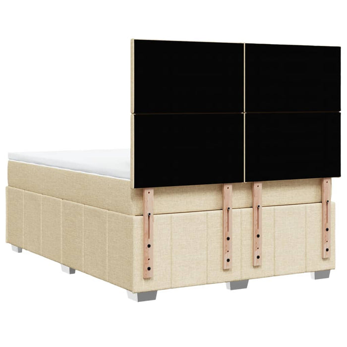 Pat box spring cu saltea, crem, 160x200 cm, material textil - WALTI WALTI