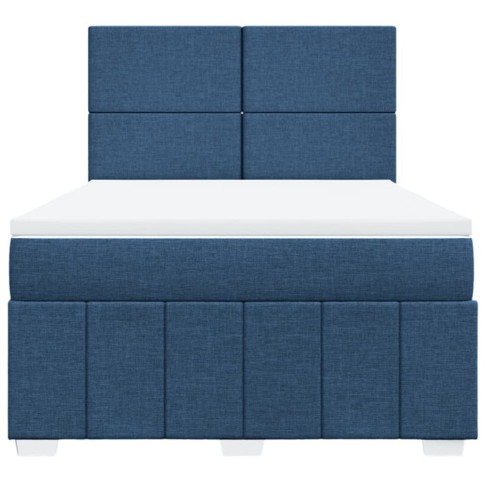 Pat continental cu saltea, albastru, 160x200cm, material textil WALTI