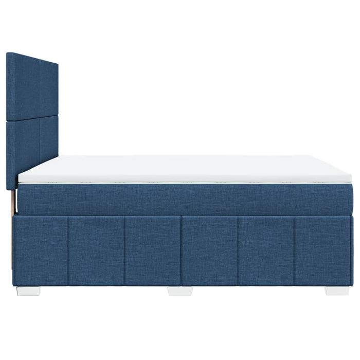 Pat continental cu saltea, albastru, 160x200cm, material textil WALTI