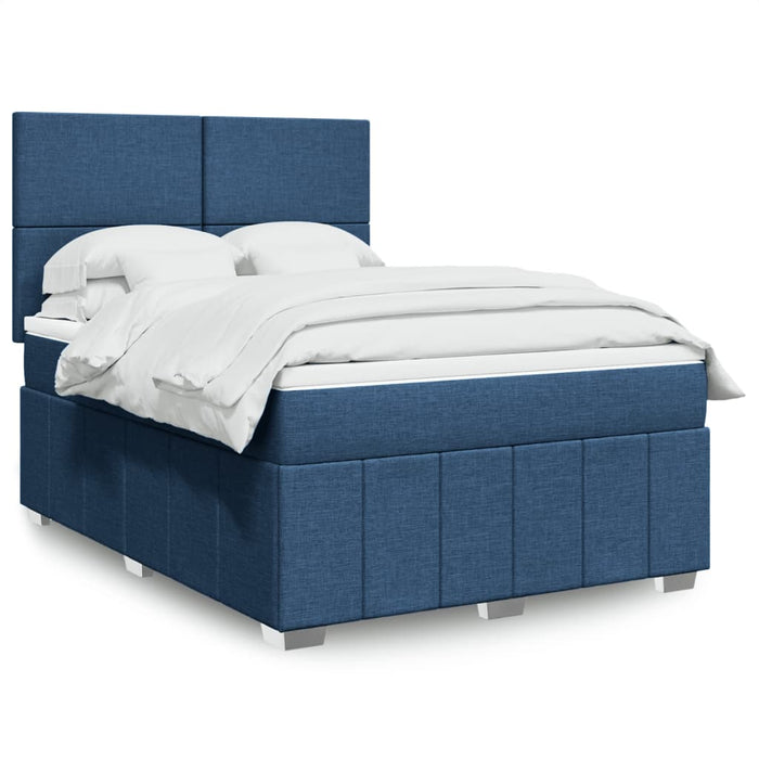 Pat continental cu saltea, albastru, 160x200cm, material textil WALTI