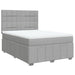 Pat continental cu saltea, gri deschis, 160x200 cm, textil - WALTI WALTI