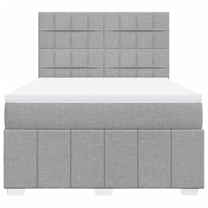 Pat continental cu saltea, gri deschis, 160x200 cm, textil - WALTI WALTI