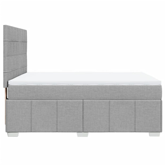 Pat continental cu saltea, gri deschis, 160x200 cm, textil - WALTI WALTI