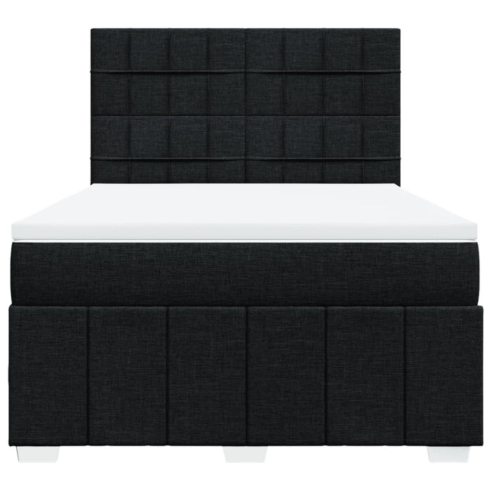 Pat box spring cu saltea, negru, 160x200 cm, textil - WALTI WALTI