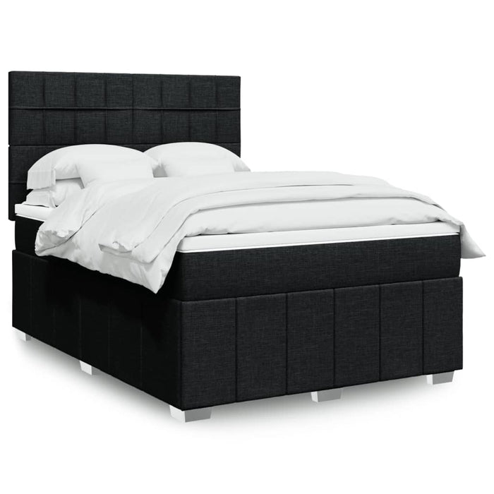 Pat box spring cu saltea, negru, 160x200 cm, textil - WALTI WALTI
